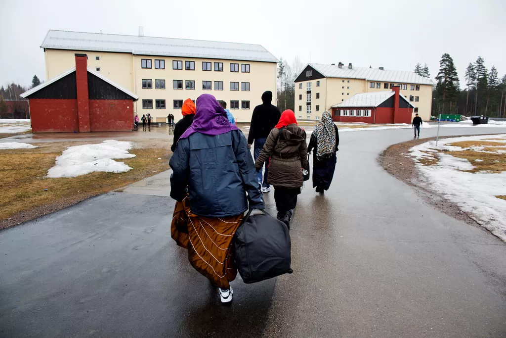 FÆRRE KOMMER: Det ligger an til å komme 25 000 nye asylsøkere i år, noe færre enn først antatt. Her fra Haslemoen transittmottak drevet av Norsk Folkehjelp.